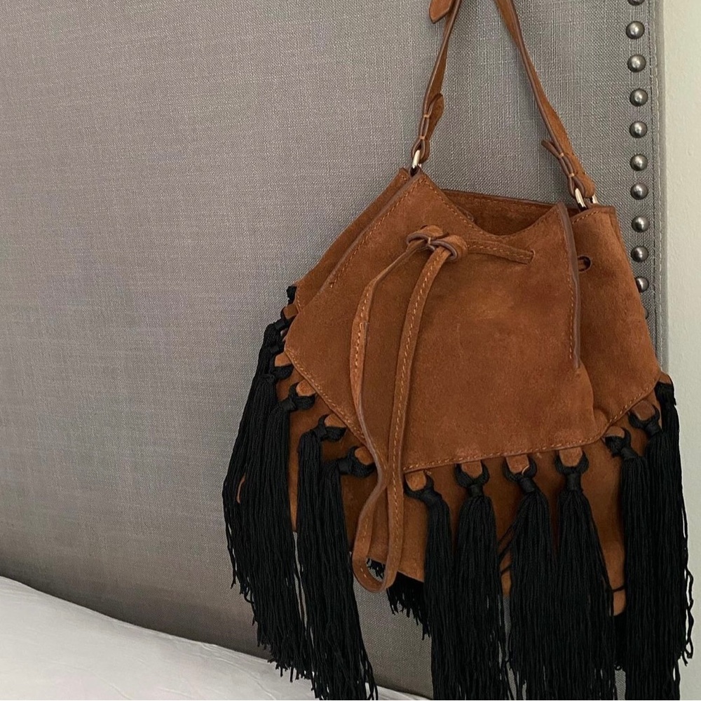 Zara Split leather bucket bag NWT rare find - Picture 6 of 6